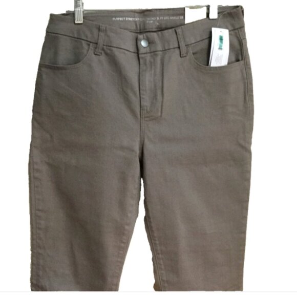 Chico's Size 1.5 or Women 10 Ankle Jeans Perfect Stretch Girlfriend Slim Taupe - Picture 2 of 8